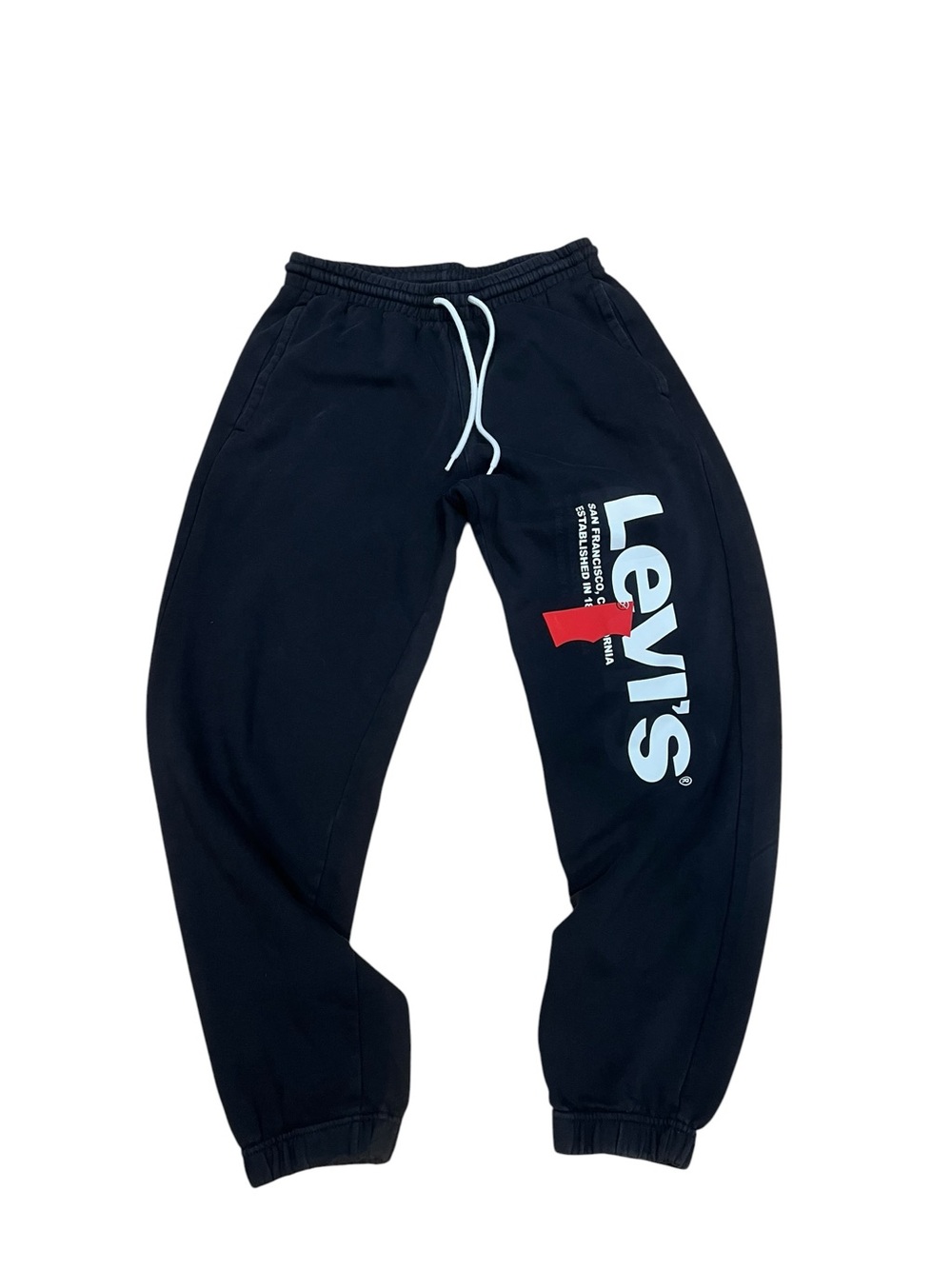 Levi's Black Sweatpants with White & Red Logo